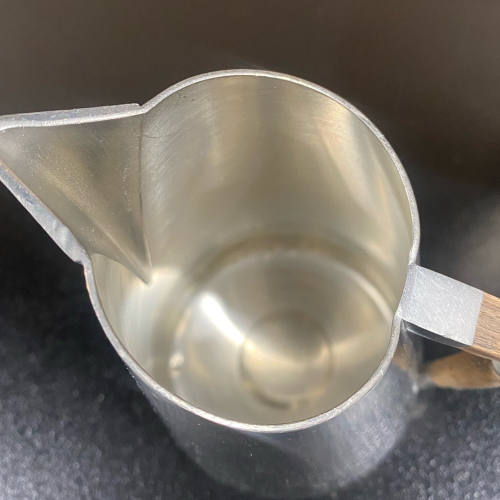 Mid Century Modern Royal Holland KDM Daalderop Pewter & Teak Sugar and Creamer - Picture 5 of 11